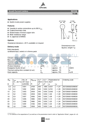 B57236S0250M000 datasheet - Switch-mode power supplies