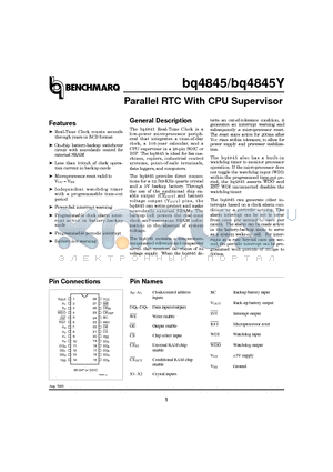 BQ4845S-A4NTR datasheet - Parallel RTC With CPU Supervisor
