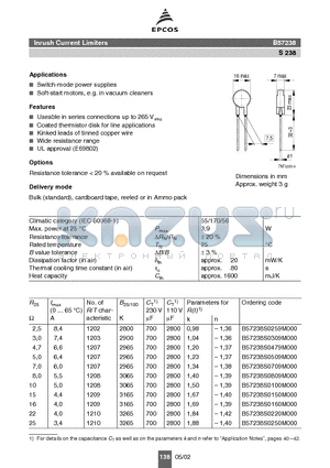 B57238S0150M000 datasheet - Switch-mode power supplies