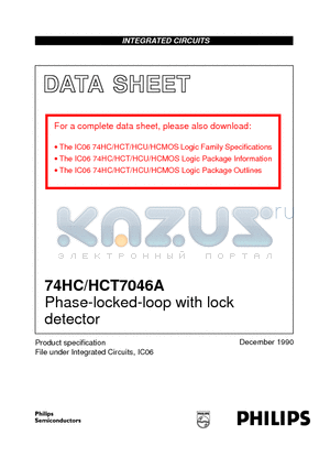 74HCT7046A datasheet - Phase-locked-loop with lock detector