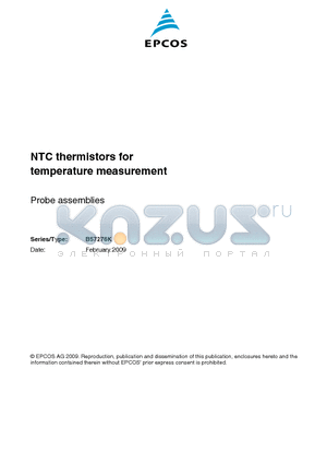 B57276K datasheet - NTC thermistors for temperature measurement