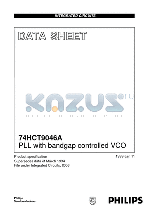 74HCT9046AD datasheet - PLL with bandgap controlled VCO