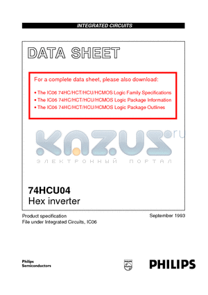 74HCU04 datasheet - Hex inverter