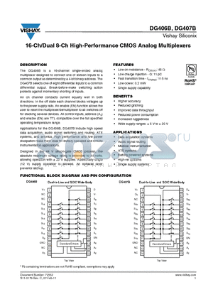 DG406B_11 datasheet - 16-Ch/Dual 8-Ch High-Performance CMOS Analog Multiplexers