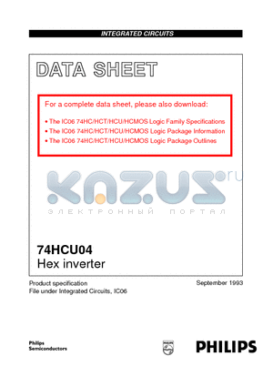 74HCU04PW datasheet - Hex inverter