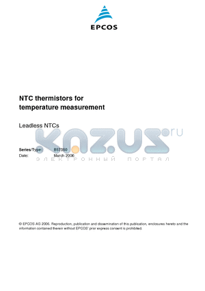 B57350 datasheet - NTC thermistors for temperature measurement