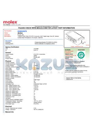 52852-3070 datasheet - 1.00mm (.039