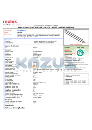 52885-0774 datasheet - 0.635mm (.025