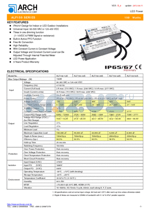 ALF150-12S datasheet - LED Power