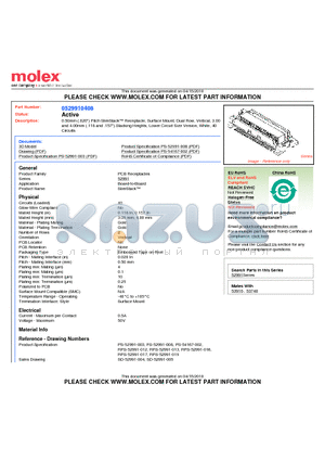 52991-0408 datasheet - 0.50mm (.020