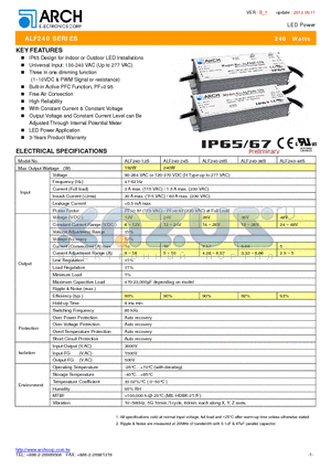 ALF240-48S datasheet - LED Power