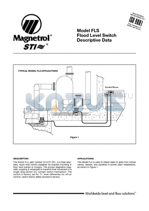 53-4701-001 datasheet - Model FLS Flood Level Switch Descriptive Data