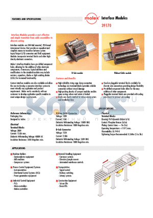 39170-1014 datasheet - Interface Modules