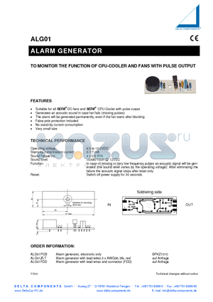 ALG01ZLT datasheet - ALARM GENERATOR