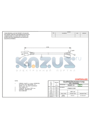 392001-01 datasheet - POWER CORD