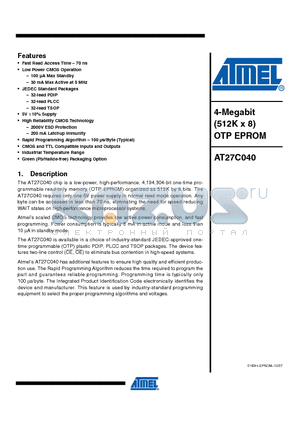 AT27C040 datasheet - 4-Megabit