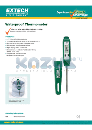 39240 datasheet - Waterproof Thermometer