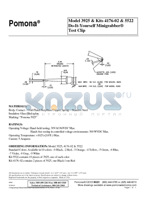 3925 datasheet - Do-It-Yourself Minigrabber Test Clip