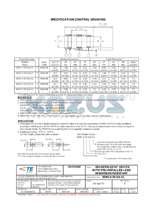 021174-000 datasheet - SOLDERSLEEVE* DEVICE WITH PRE-INSTALLED LEAD IMMERSION RESISTANT