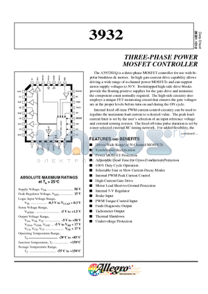 3932_03 datasheet - THREE-PHASE POWER MOSFET CONTROLLER