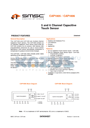 CAP1005-1-AIA-TR datasheet - 5 and 6 Channel Capacitive Touch Sensor