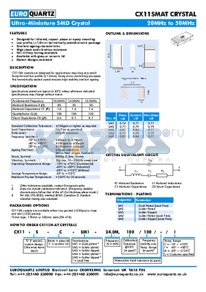 CX11SMAT datasheet - Designed for infrared, vapour phase or epoxy mounting