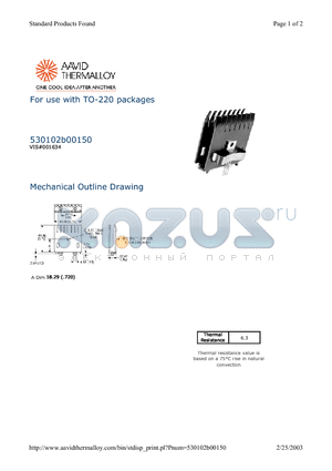 530102B00150 datasheet - For use with TO-220 packages