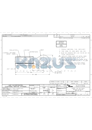 53051 datasheet - TERMINAL, PIDG, RING TONGUE, INSULATION RESTRICTING WIRE SIZE: 26