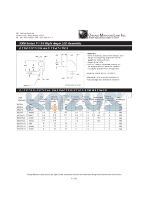 5306H5LC datasheet - T-1 3/4 Right Angle LED Assembly