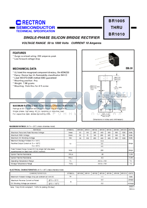 BR1005_05 datasheet - SINGLE-PHASE SILICON BRIDGE RECTIFIER