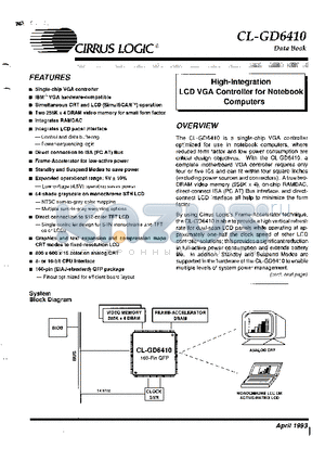 CL-GD6410 datasheet - HIGH INTERGRATION LCD VGA CONTROLLER FOR NOTEBOOK COMPUTERS