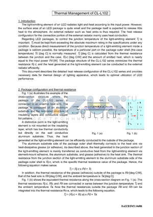 CL-L102 datasheet - The light-emitting element of an LED radiates light and heat according to the input power.