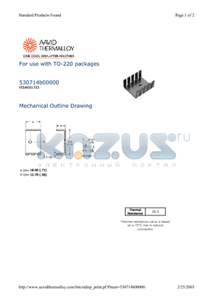 530714B00000 datasheet - For use with TO-220 packages