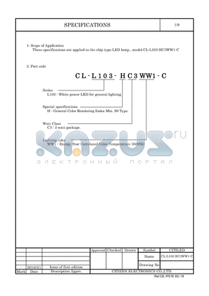 CL-L103-HC3WW1-C datasheet - LED lamp