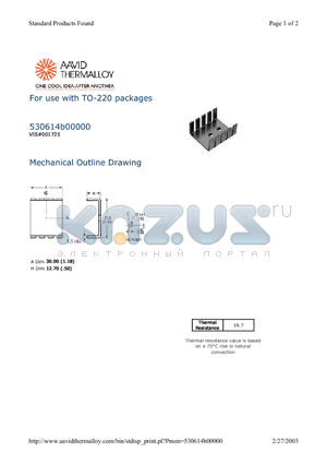 530614B00000 datasheet - For use with TO-220 packages