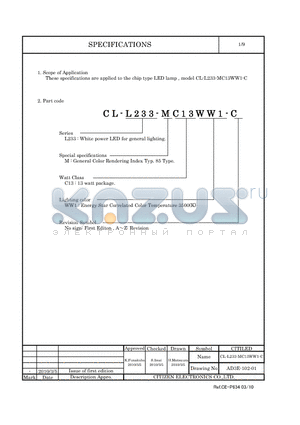 CL-L233-MC13WW1-C datasheet - LED lamp