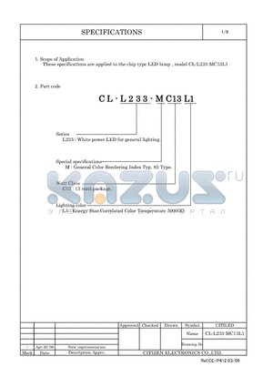 CL-L233-MC13L1 datasheet - LED lamp