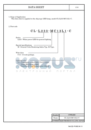 CL-L233-MC13L1-C datasheet - LED lamp