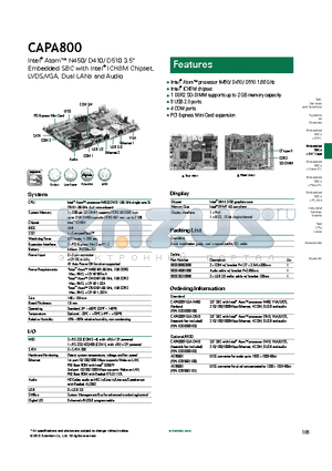CAPA800VGGA-D410 datasheet - 8 USB 2.0 ports
