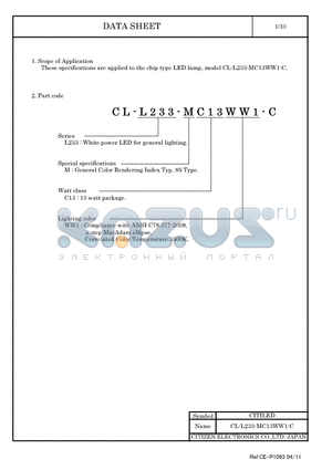 CL-L233-MC13WW1-C_11 datasheet - LED lamp