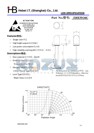 530XWO4C datasheet - LED