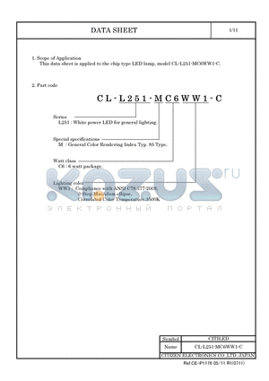 CL-L251-MC6WW1-C datasheet - LED lamp