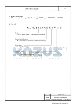 CL-L251A-MC4W1-C datasheet - LED lamp