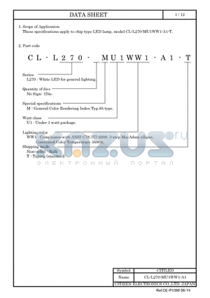 CL-L270-MU1WW1-A1 datasheet - LED lamp