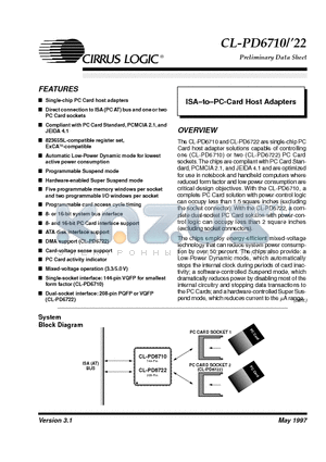 CL-PD6710 datasheet - ISA-TOOPC-CARD HOST ADAPTERS