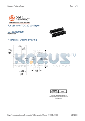 531002B00000 datasheet - For use with TO-220 packages