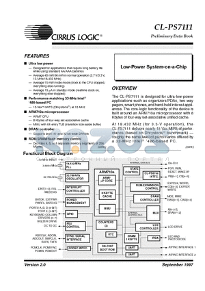 CL-PS7111 datasheet - Low-Power System-on-a-Chip