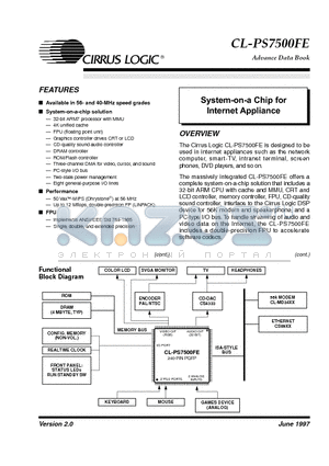 CL-PS7500FE datasheet - System-on-a Chip for Internet Appliance