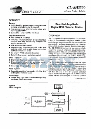 CL-SH3300 datasheet - Sampled-Amplitude Digital R/W Channel Device