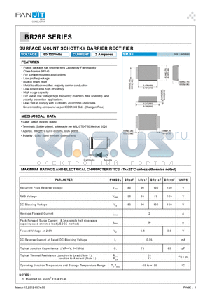 BR210F datasheet - SURFACE MOUNT SCHOTTKY BARRIER RECTIFIER